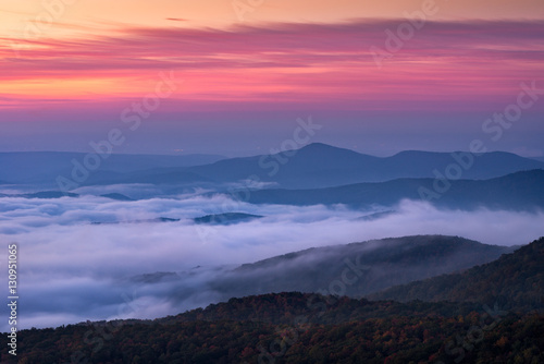 Blue Ridge Mountains  scenic  sunrise