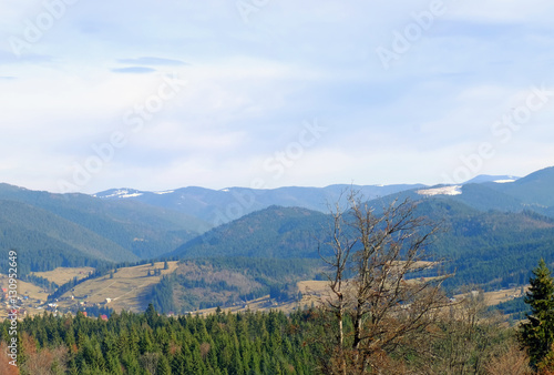 View of beautiful landscape with mountains