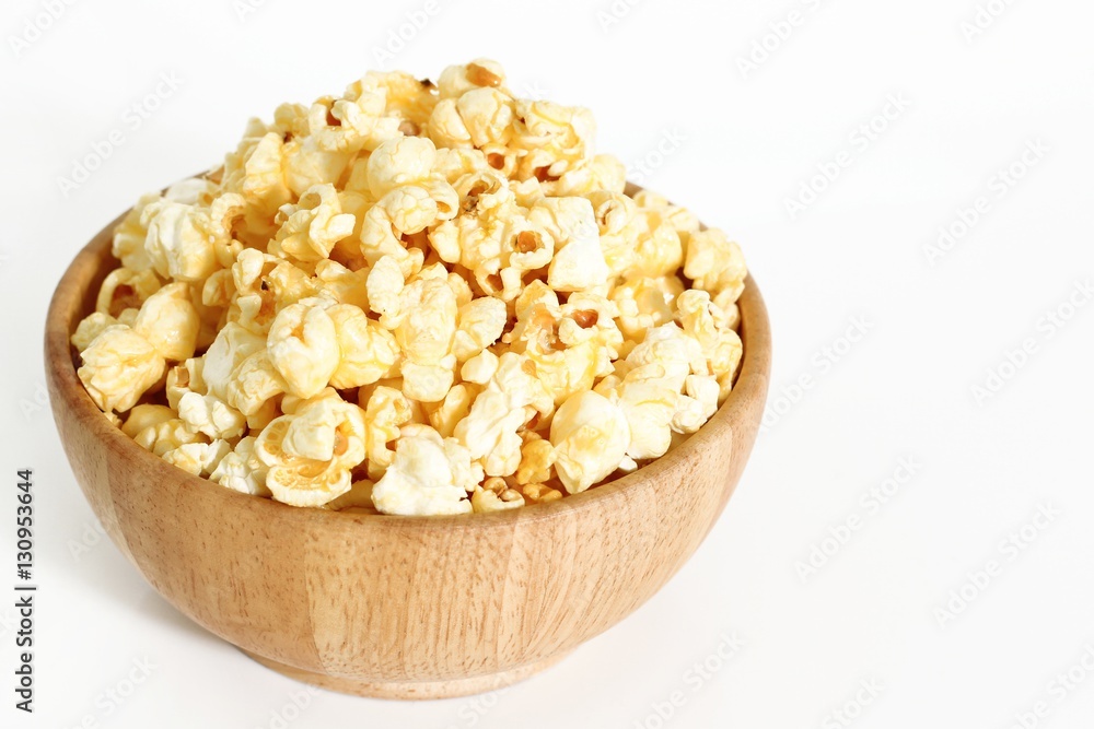 sweet caramel popcorn in bowl