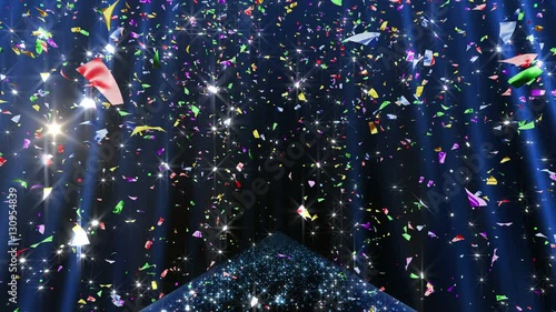 Colorful confetti particles photo