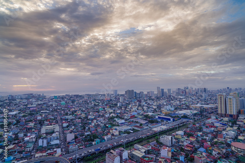 Manila city skyline nightview