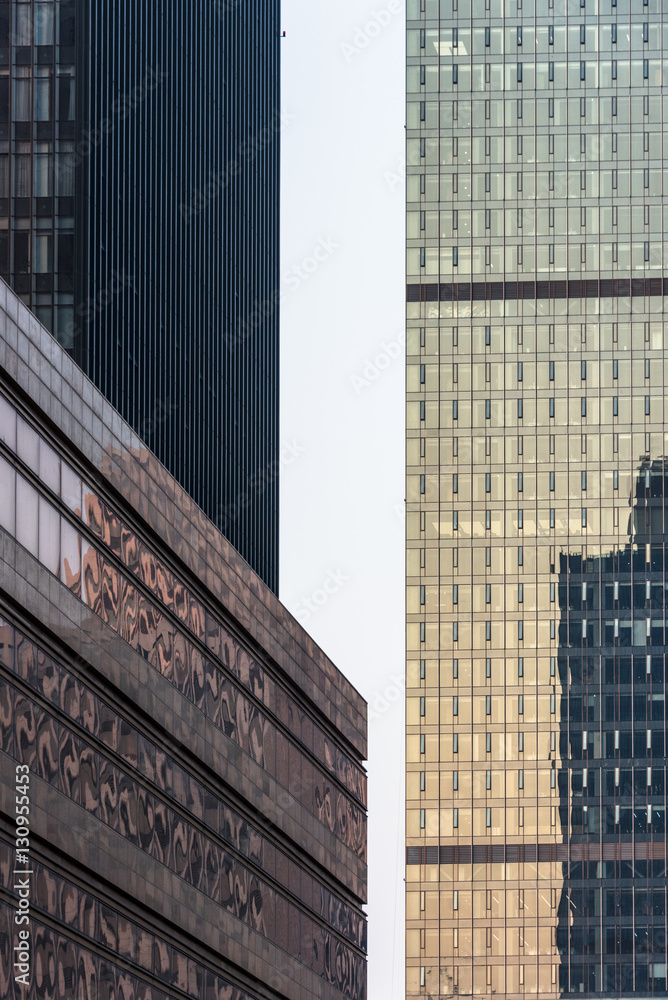 Naklejka premium low angle view of business buildings in Shenzhen,China.