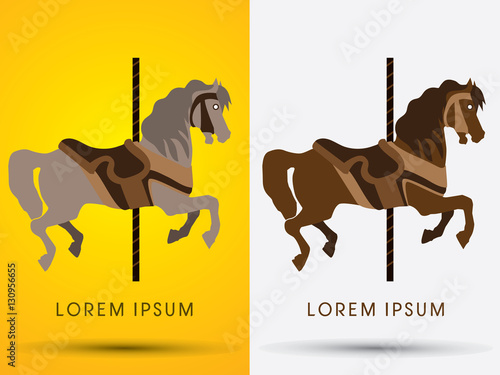 Carousel horse graphic vector.