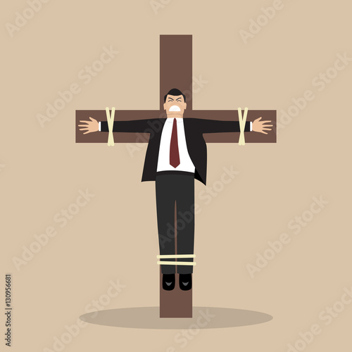 Crucified business man