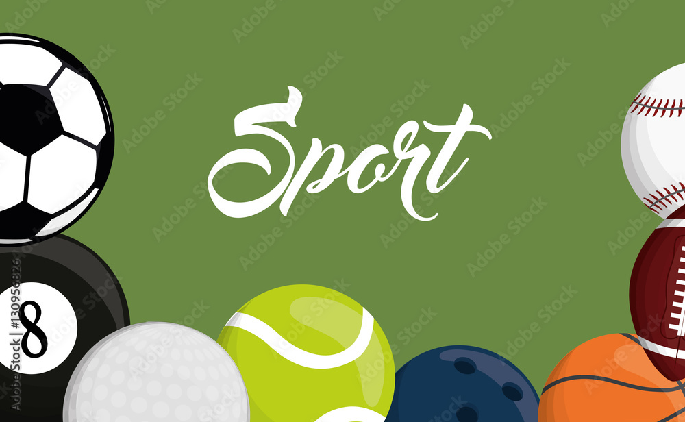 Naklejka premium football soccer pool golf tennis bowling basketball baseball assorted sport balls related icons emblem image vector illustration design 
