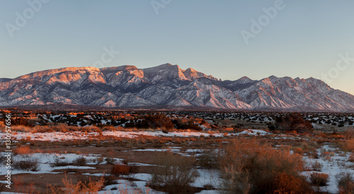 Snowy Mountains at Sunset
