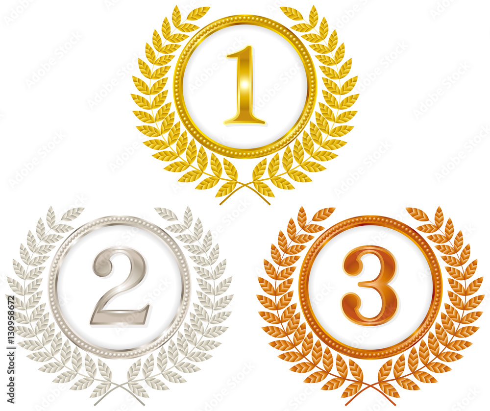 金メダル 銀メダル 銅メダル Stock Vector Adobe Stock