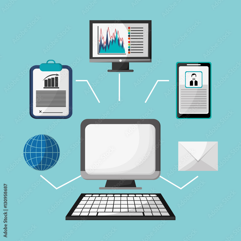 computer internet email globe profile strategy vector illustration eps 10 computer internet email globe profile strategy vector illustration eps 10