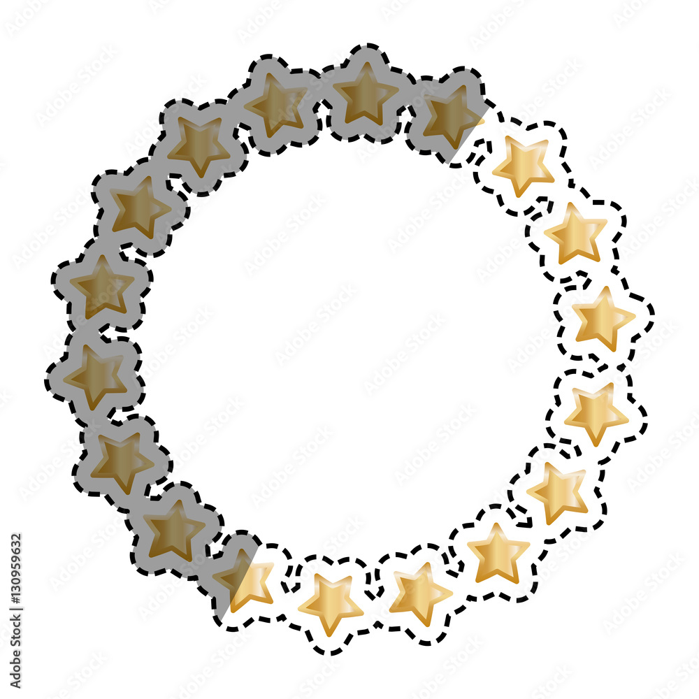 Golden stars in circle icon vector illustration graphic design Golden stars in circle icon vector illustration graphic design