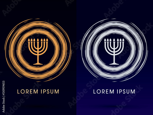 Menorah Israel candle graphic vector.