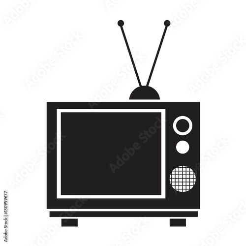 tv vintage antenna receivng signal vector illustration eps 10