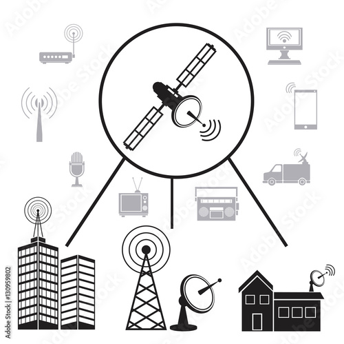 transmission satellite information communication vector illustration eps 10