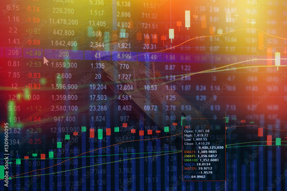 Power and energy crisis with stock market data on display. Power and energy crisis with stock market data on display.