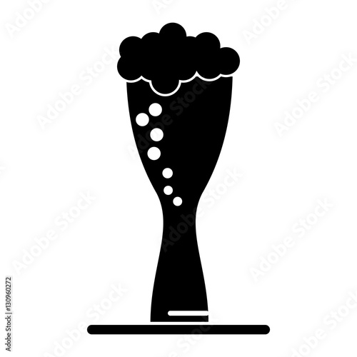 silhouette glass light beer fresh bubbles vector illustration eps 10