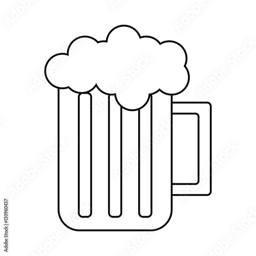 glass beer mug foam cold drink outline vector illustration eps 10