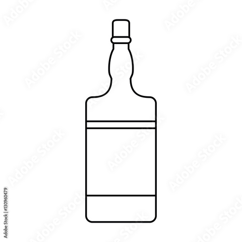 bottle whiskey expensive liquor outline vector illustration eps 10