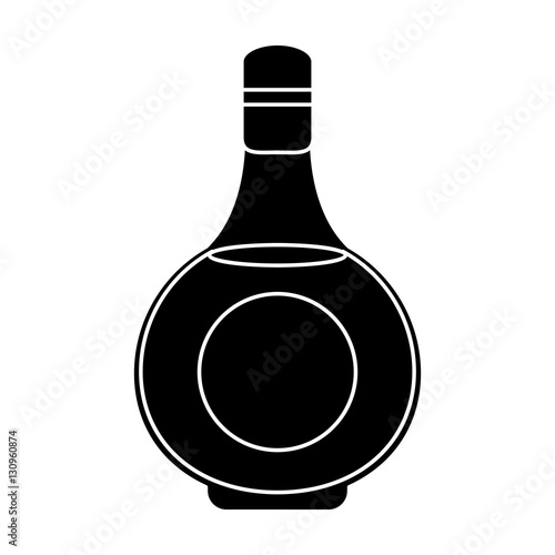 silhouette cognac bottle alcochol drink style vector illustration eps 10