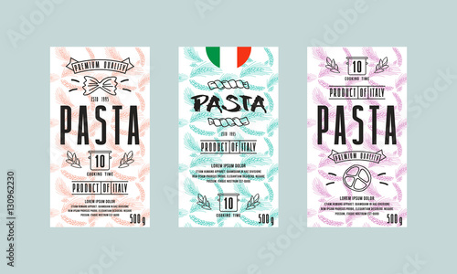 Set of templates label for pasta