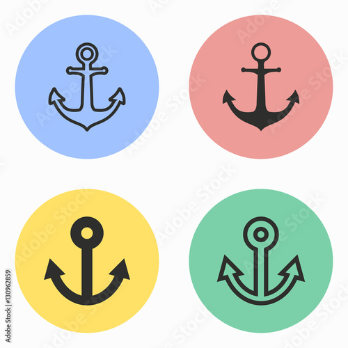 Anchor icon set.