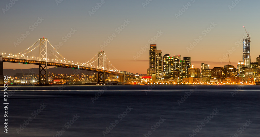 San Francisco-Oakland Bay Bridge and San Francisco Skyline, California, USA