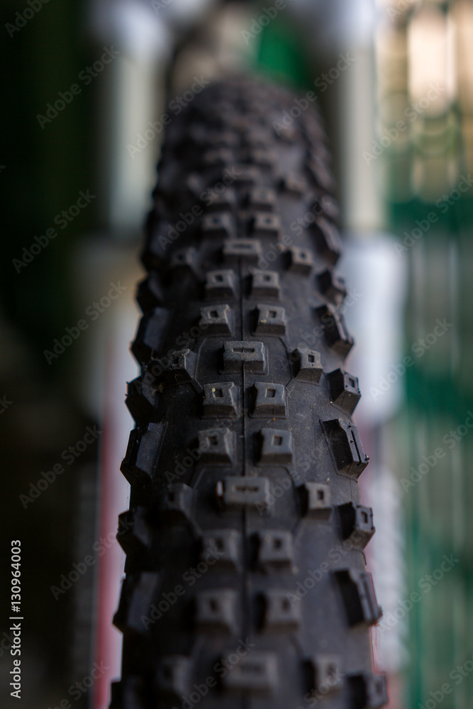 Fototapeta premium Used mountain bike tire.