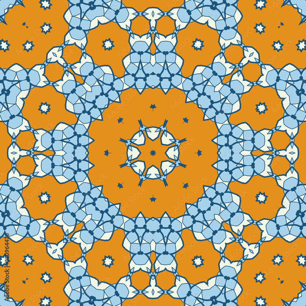 Geometric ethnic oriental ikat-like seamless pattern tribal stylized design for fabric, carpet, clothing, wrapping, batik fabric
