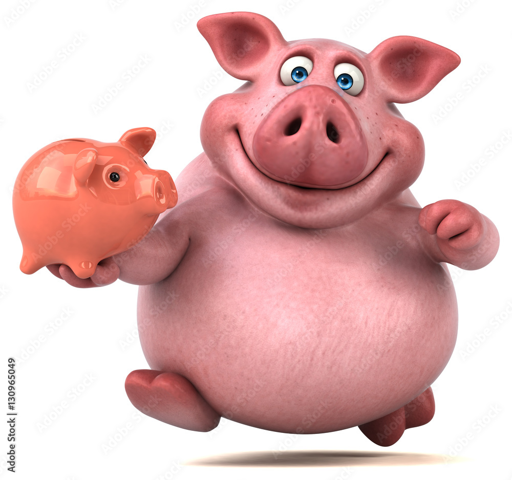 Fun pig - 3D Illustration Fun pig - 3D Illustration