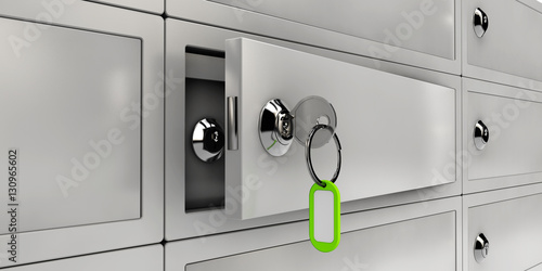 3d Illustration of Open Safe Deposit Boxes, Realistic object photo