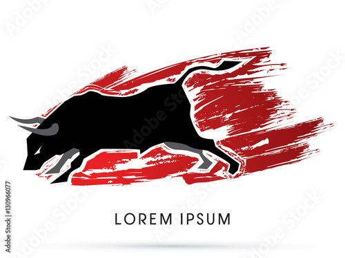 Charging Bull, fighting bull graphic vector