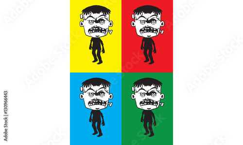 monster popart cartoon vector