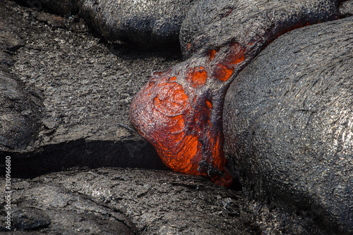 Obraz na płótnie Close up lava flow in lava field