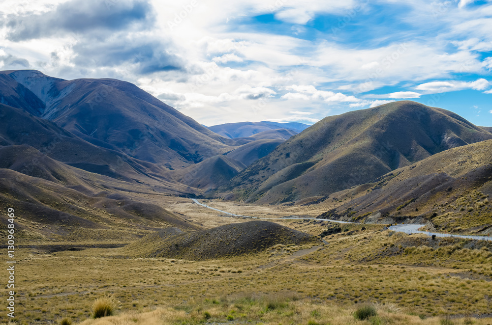 Lindis Pass view in south island,New Zealand.
