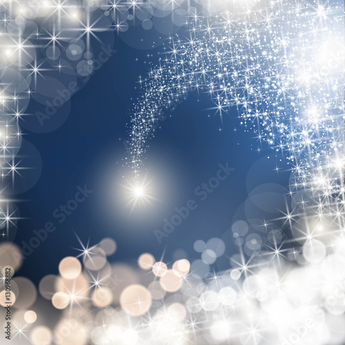 Shooting star with twinkling star trail Vector