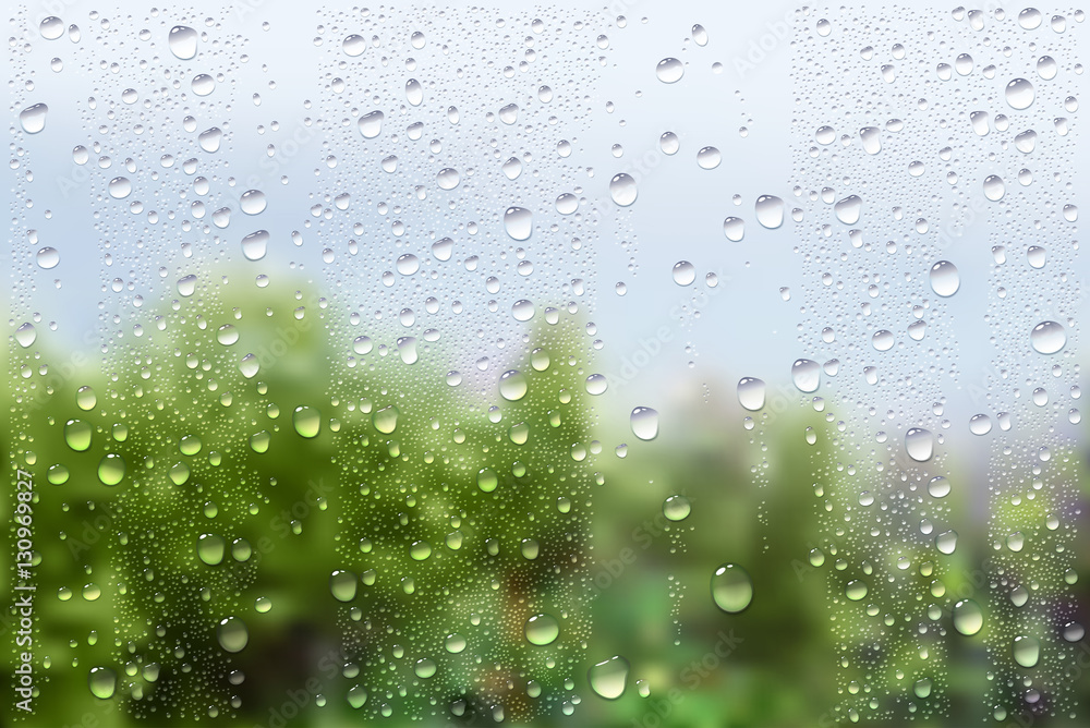 Raindrops On Window Glass
