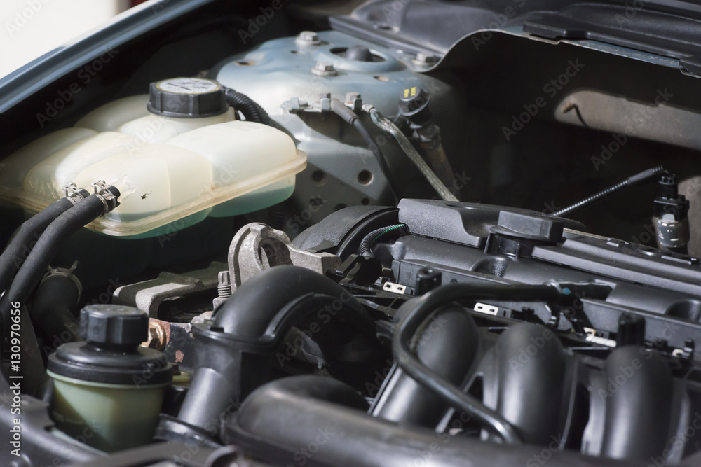 Fototapeta premium Close up detail of car engine