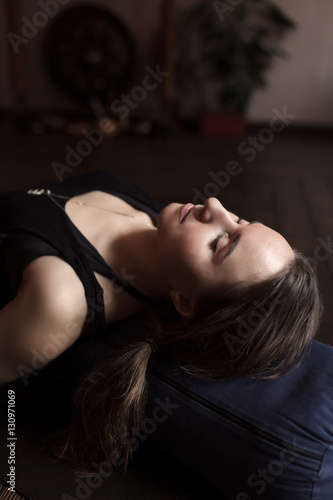 Girl relaxing after a yoga class