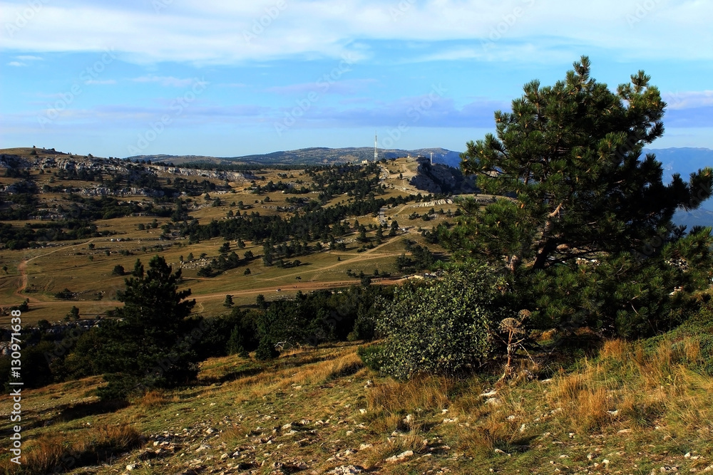 Fototapeta premium View at the top of the mountain Ai-Petri