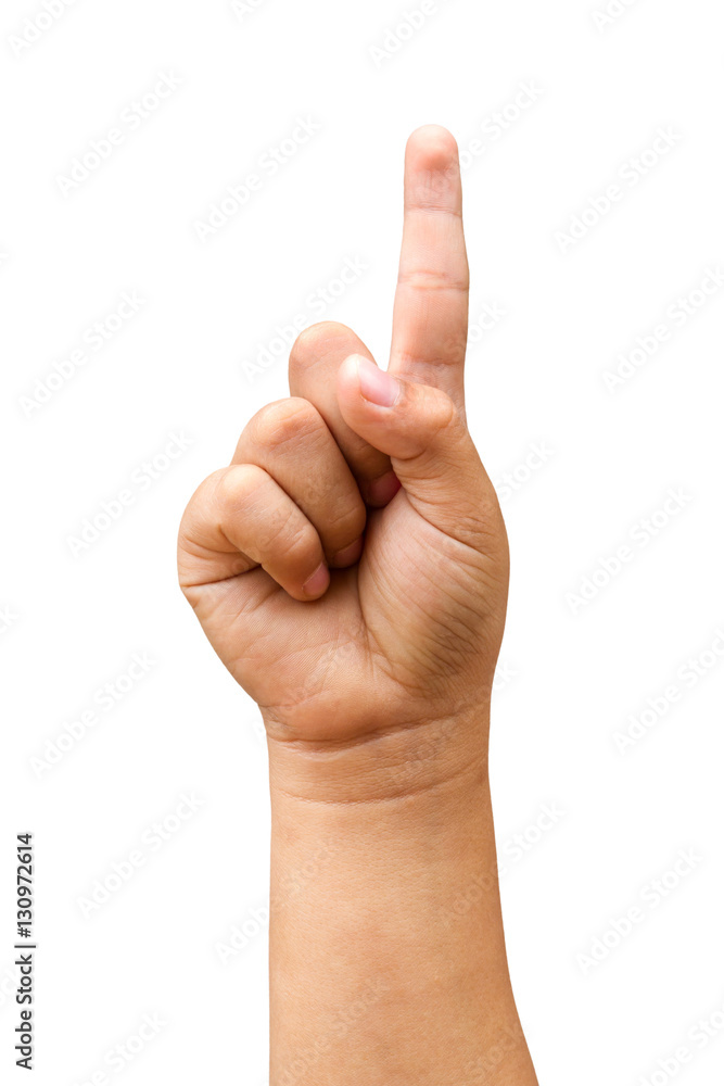 children hands show the number one children hands show the number one