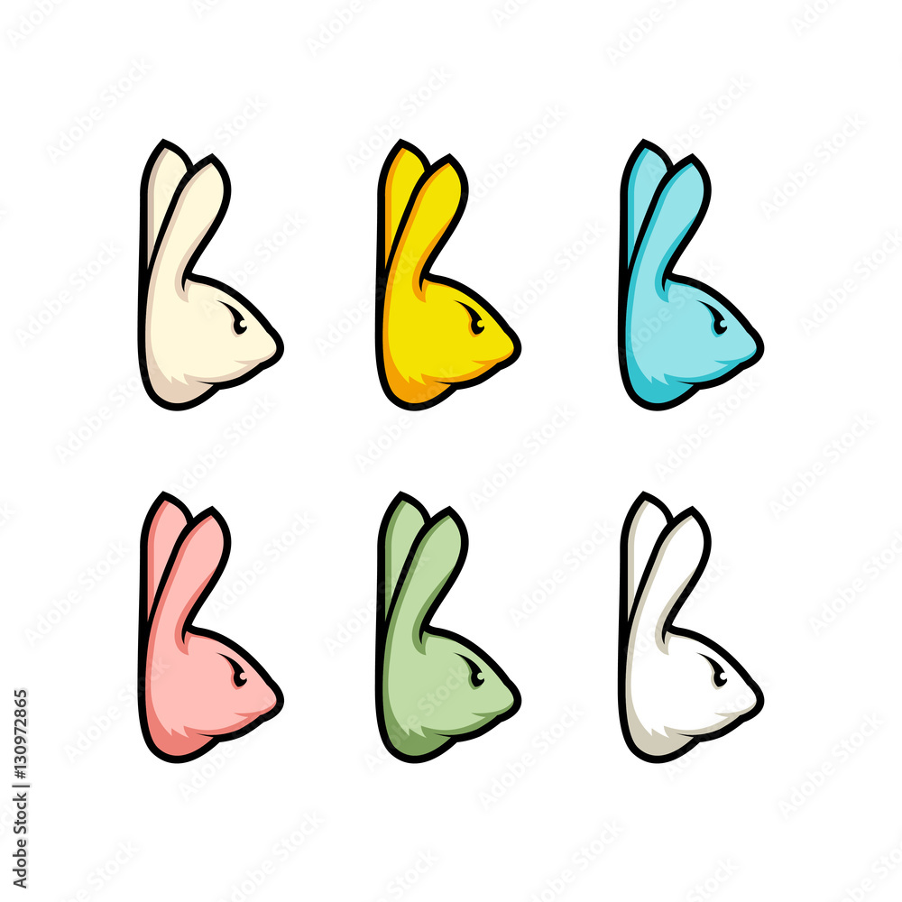 B Letter Bunny Rabbit Pet Shop Isolated Vector Symbol Stock Vector ...