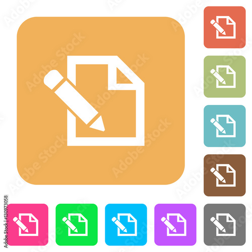 Edit rounded square flat icons