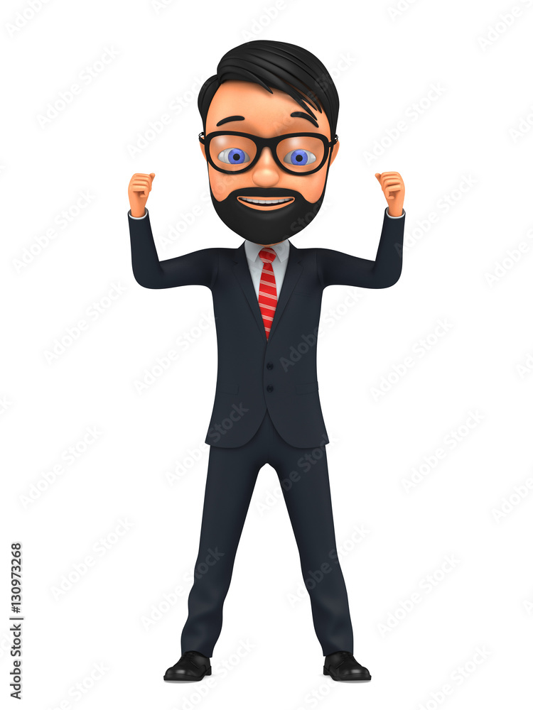 3d character is a successful businessman on a white background. 3d character is a successful businessman on a white background.
