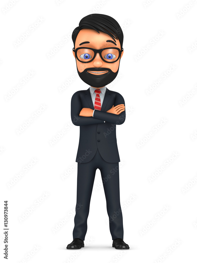 3d character businessman isolated on a white background. The man