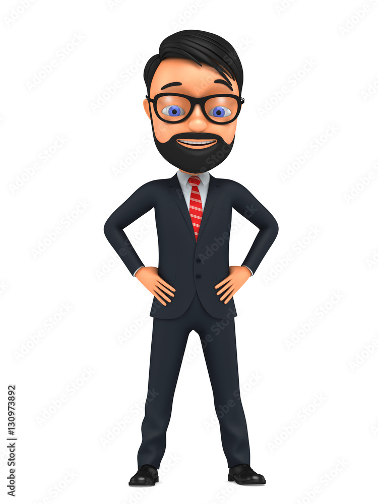 Obraz premium 3d character is a successful businessman isolated on white backg