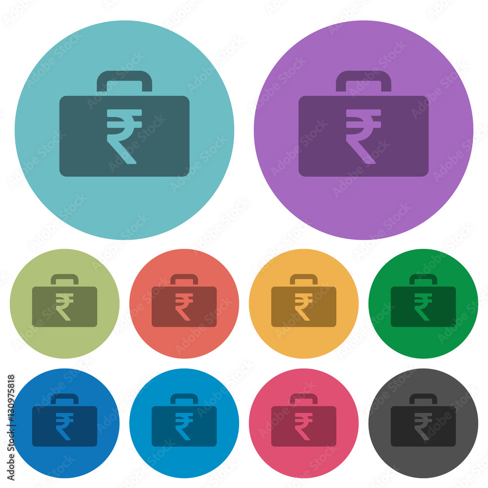 Indian Rupee bag color darker flat icons