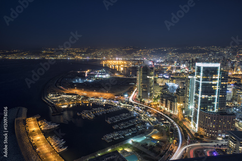 Aerial View of Beirut Lebanon  City of Beirut  Beirut city scape 