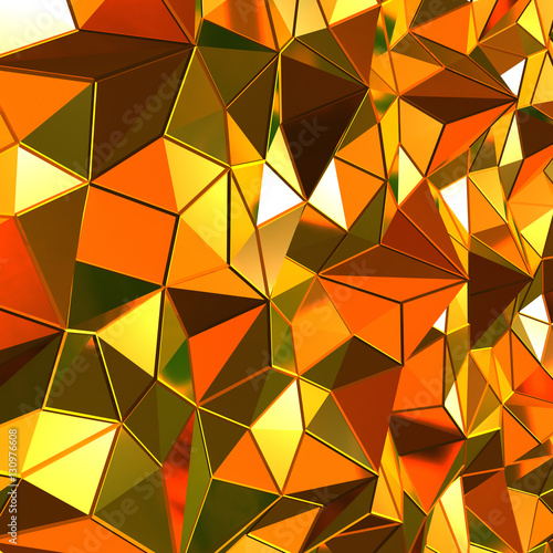 3d gold polygonal background