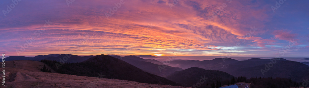coucher du soleil sur les Vosges