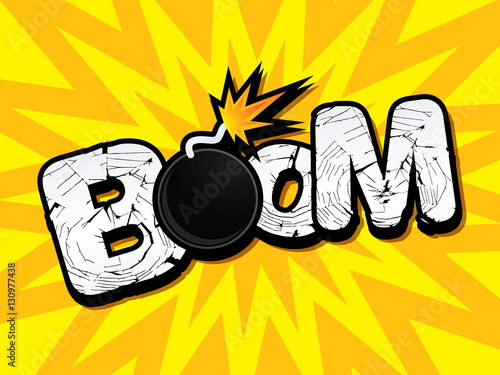 Boom text graphic vector