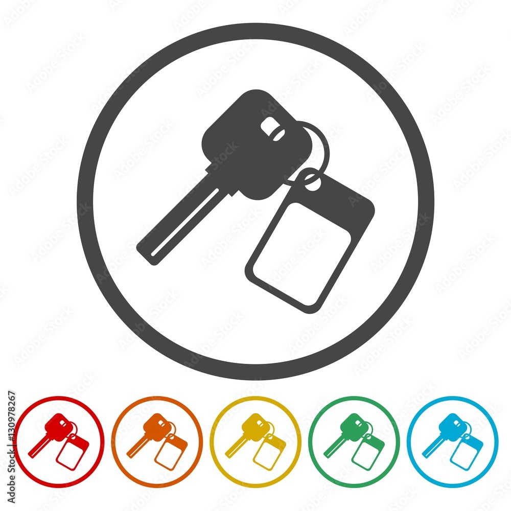 Auto keys sign icons set Auto keys sign icons set