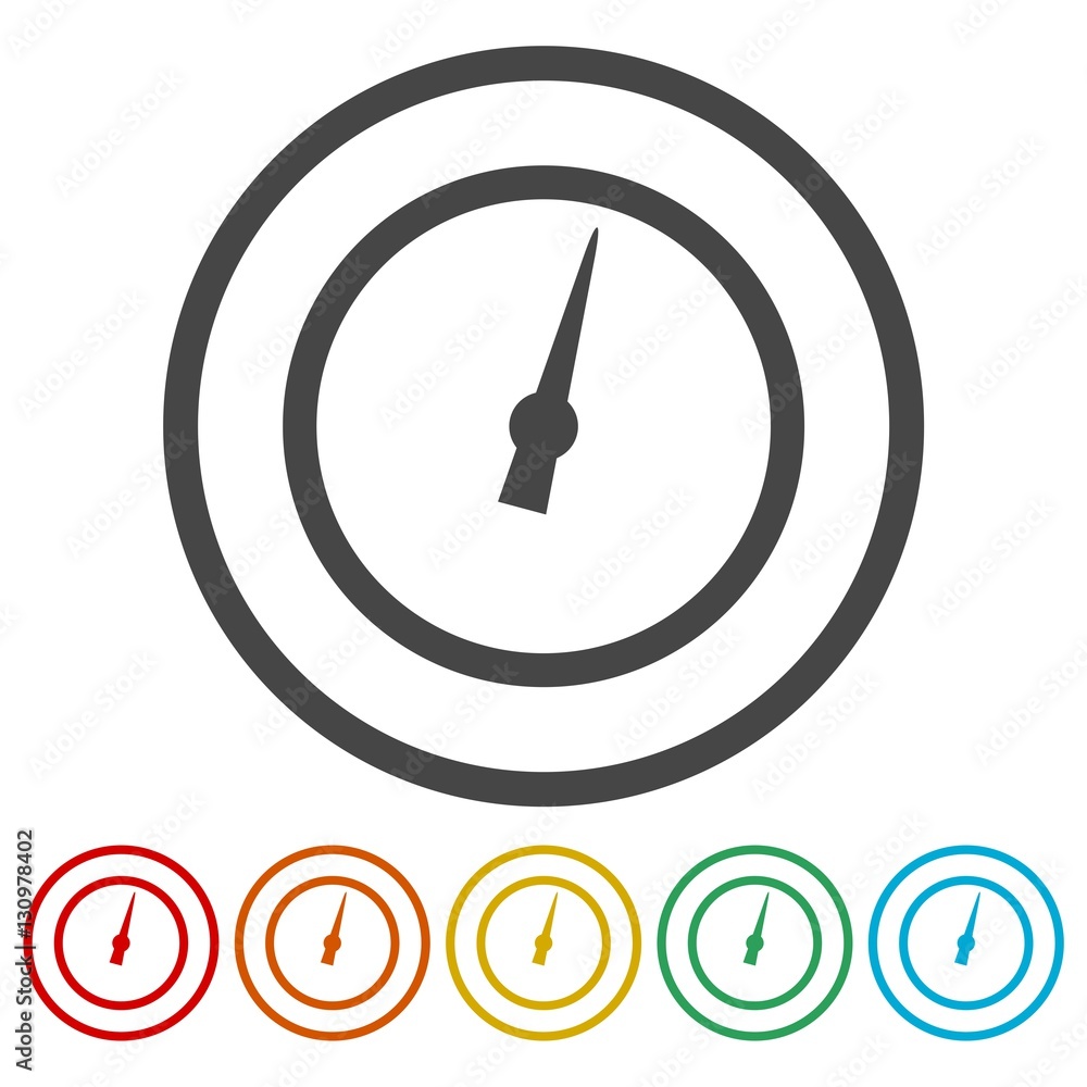 Pressure gauge - Manometer icons set Pressure gauge - Manometer icons set